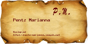 Pentz Marianna névjegykártya